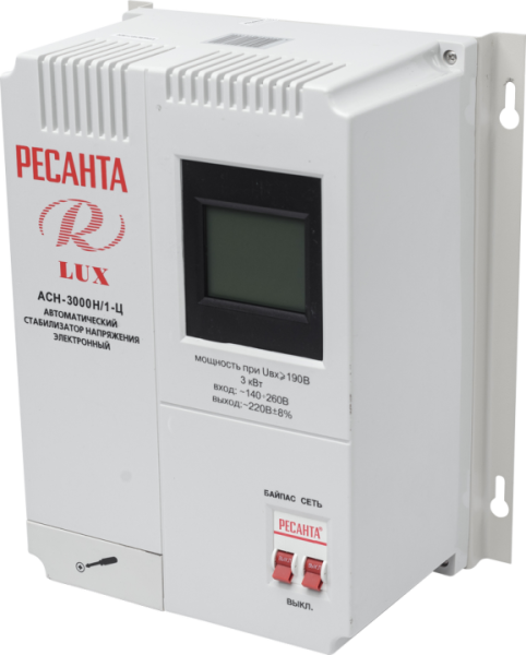 Стабилизатор напряжения серии LUX РЕСАНТА АСН-3000Н/1-Ц